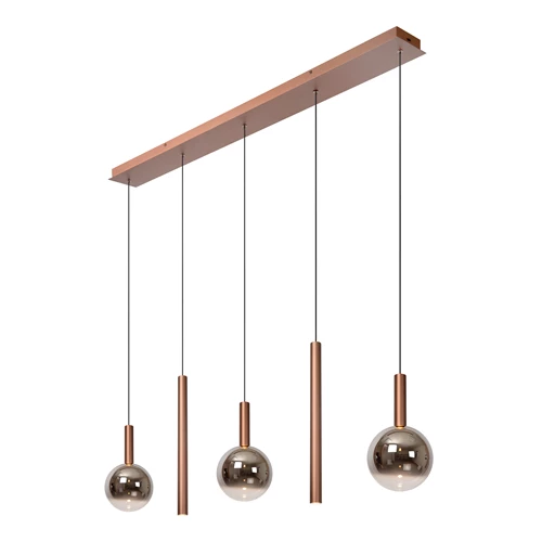 Lucide JASMINE - Pendant light - LED Dim. - CCT - 5x4W 2200K/3300K - Copper - Premium - detail 3